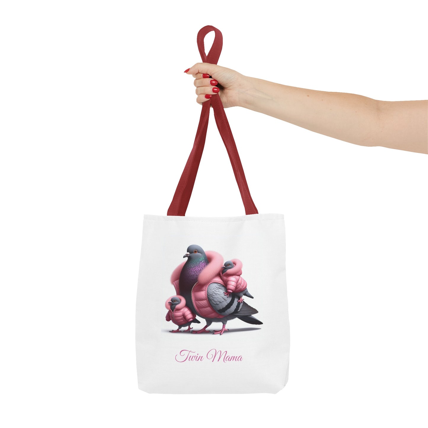 Twin Mama Pigeon and Baby Pigeons Tote Bag | Twin Mom Gift | Mother's Day Gift