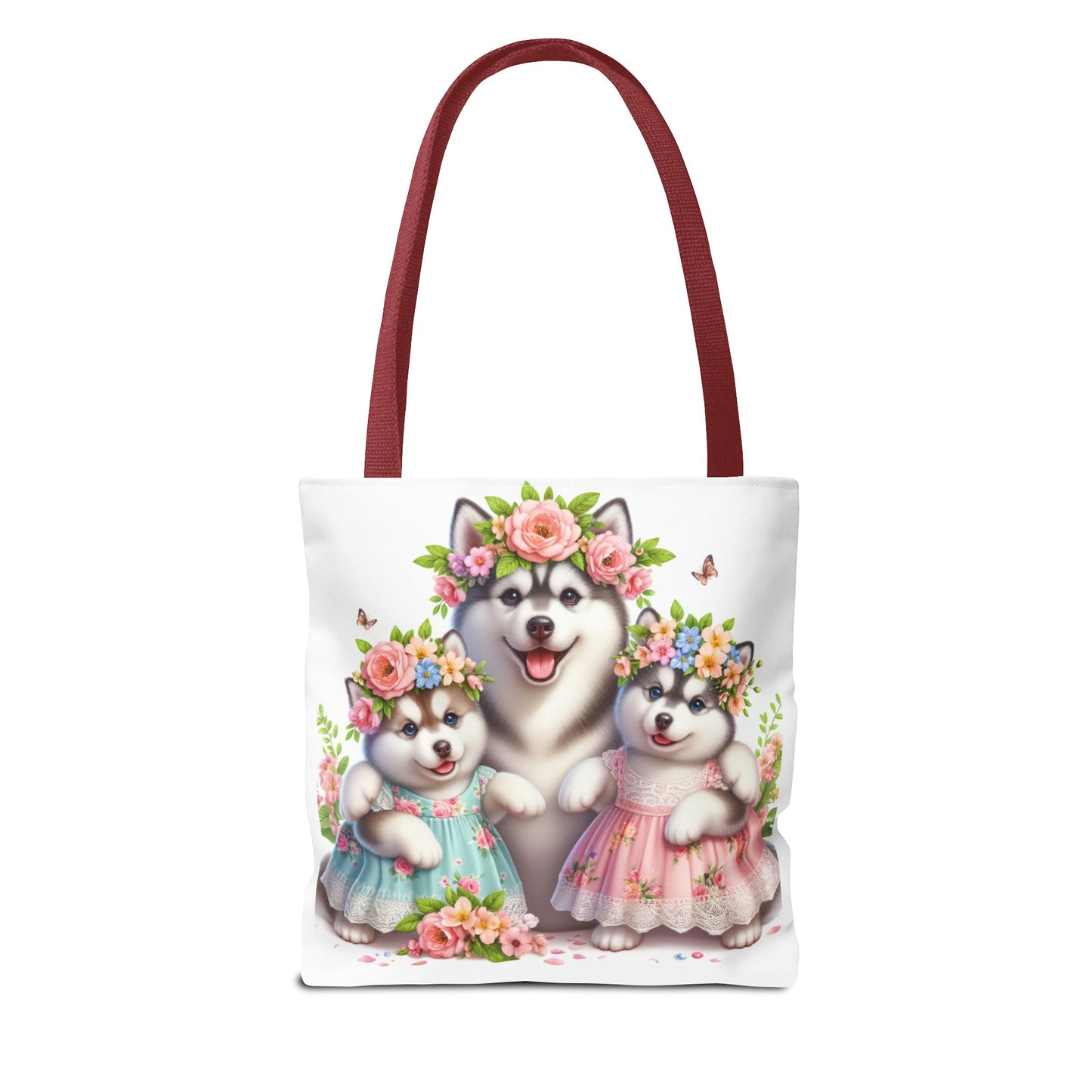 Twin Mama Husky and Baby Husky Puppies Tote Bag | Twin Mom Gift | Mother's Day Gift