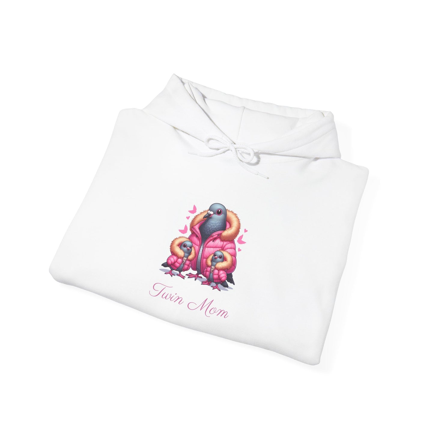 Twin Mom Baby Birds Cute Cartoon Heavy Blend™ Hooded Sweatshirt