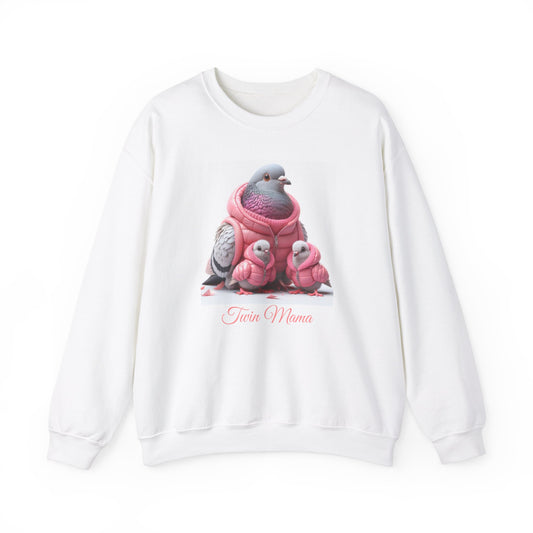 Twin Mama Pigeon & Cute Baby Pigeons Crewneck Sweatshirt