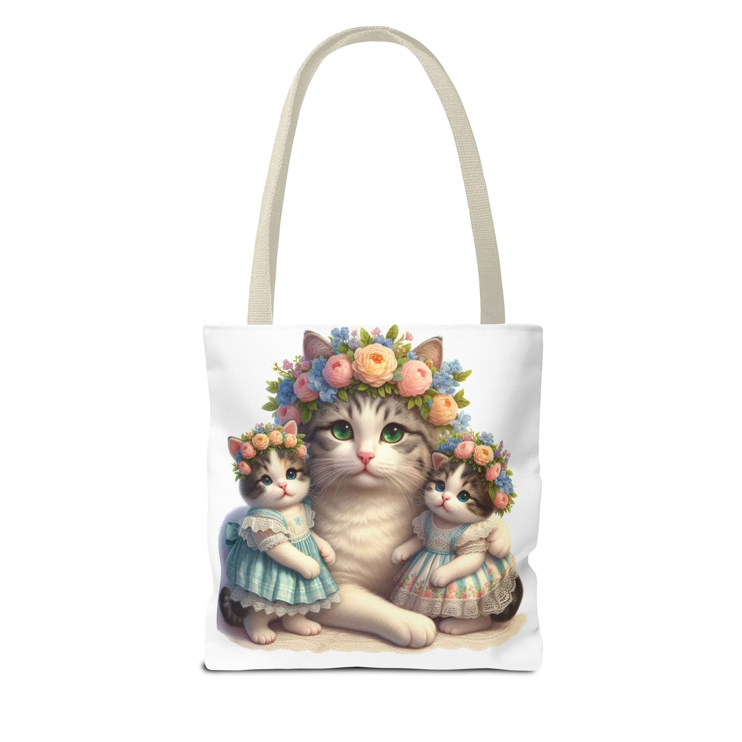 Twin Mama Kitty Cat and Baby Kittens Tote Bag | Twin Mom Gift | Mother's Day Gift