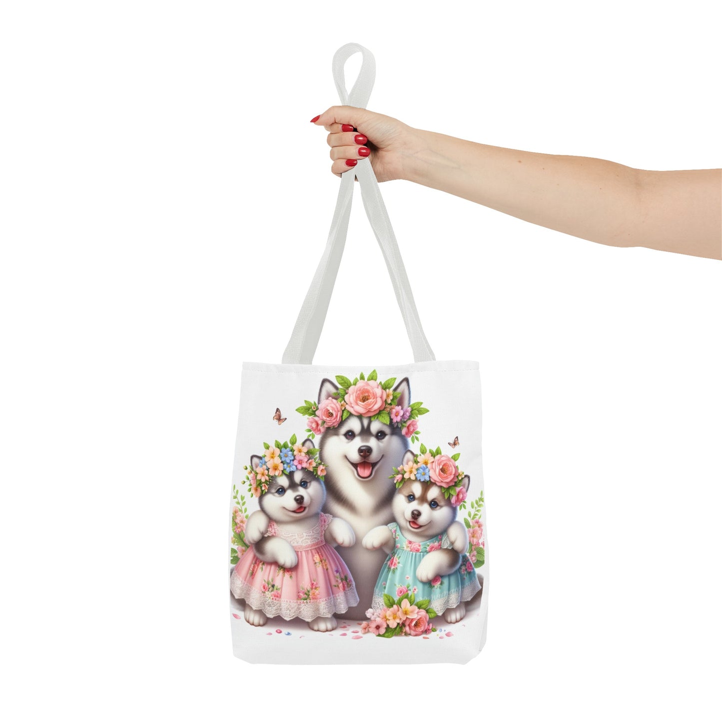 Twin Mama Husky and Baby Husky Puppies Tote Bag | Twin Mom Gift | Mother's Day Gift