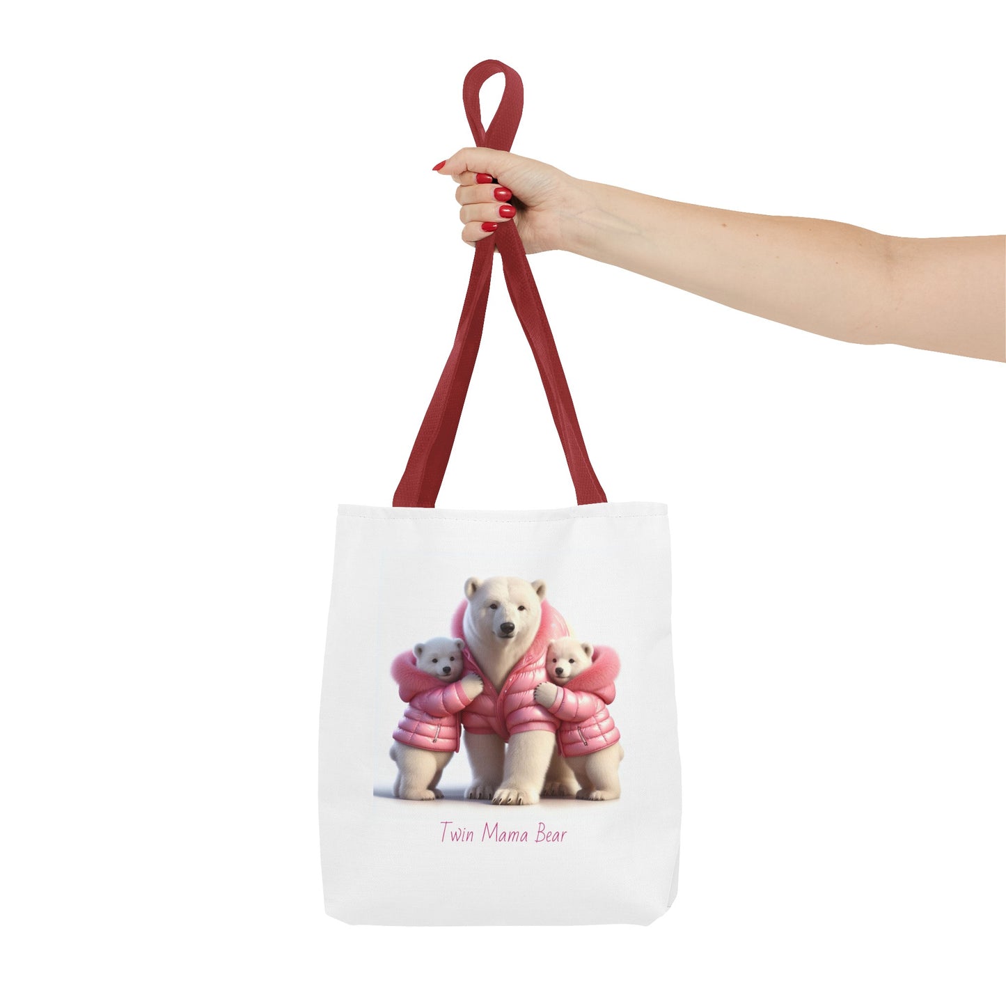 Twin Mama Polar Bear and Baby Polar Bears Tote Bag