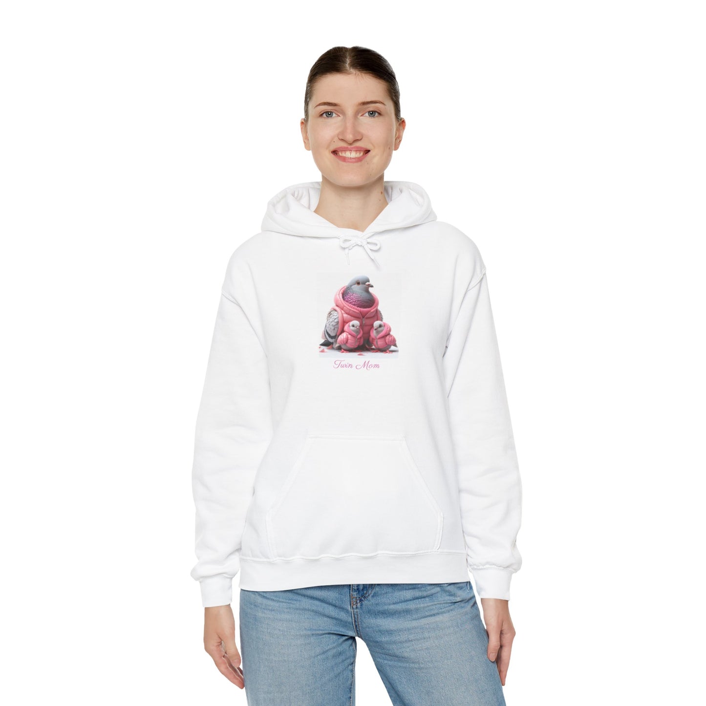 Twin Mom and Baby Birds Cute Cozy Heavy Blend Hooded Sweatshirt