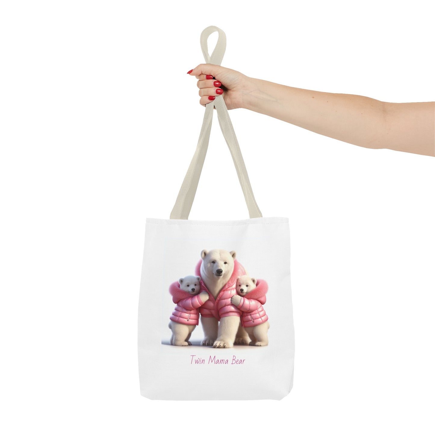 Twin Mama Polar Bear and Baby Polar Bears Tote Bag