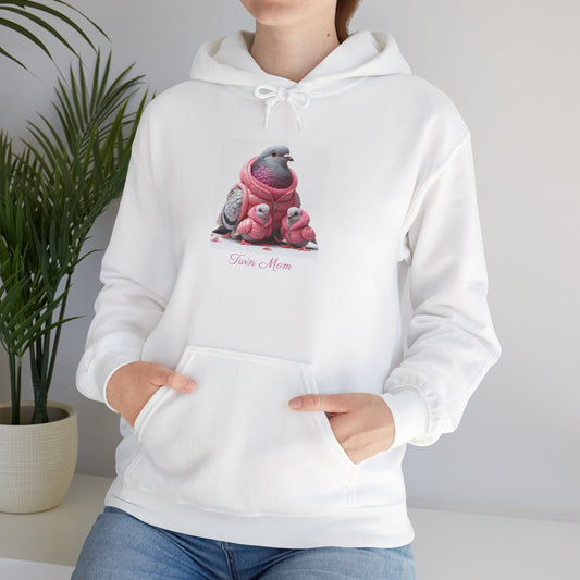 Twin Mom and Baby Birds Cute Cozy Heavy Blend Hooded Sweatshirt