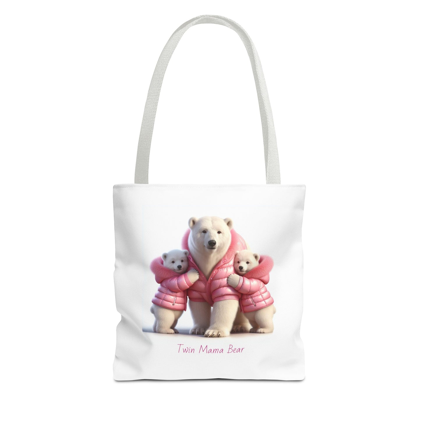 Twin Mama Polar Bear and Baby Polar Bears Tote Bag