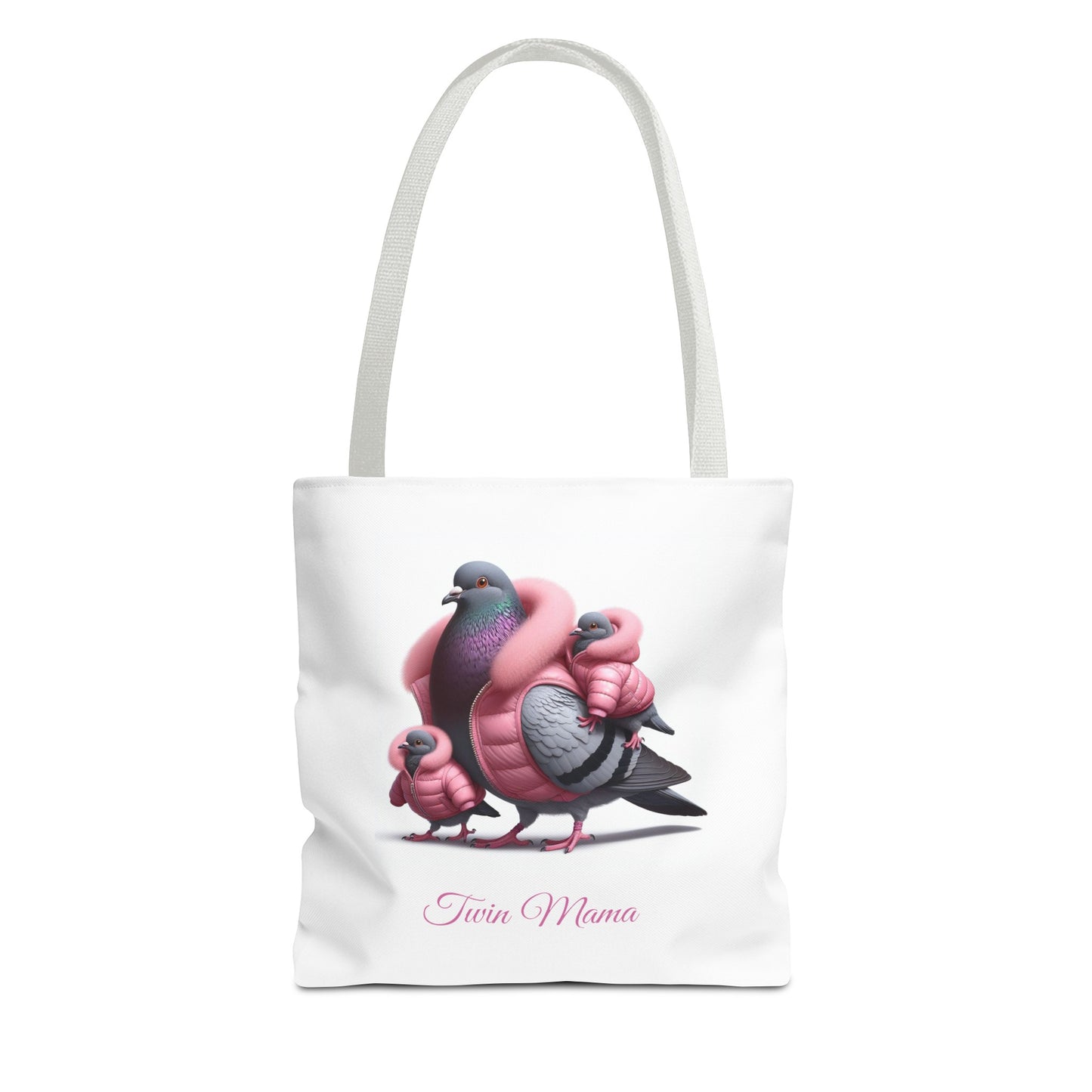 Twin Mama Pigeon and Baby Pigeons Tote Bag | Twin Mom Gift | Mother's Day Gift