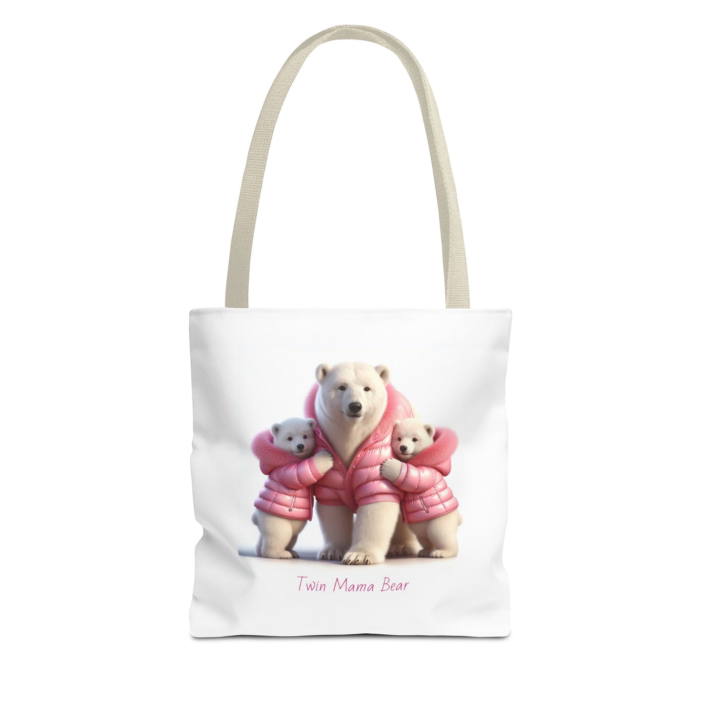 Twin Mama Polar Bear and Baby Polar Bears Tote Bag