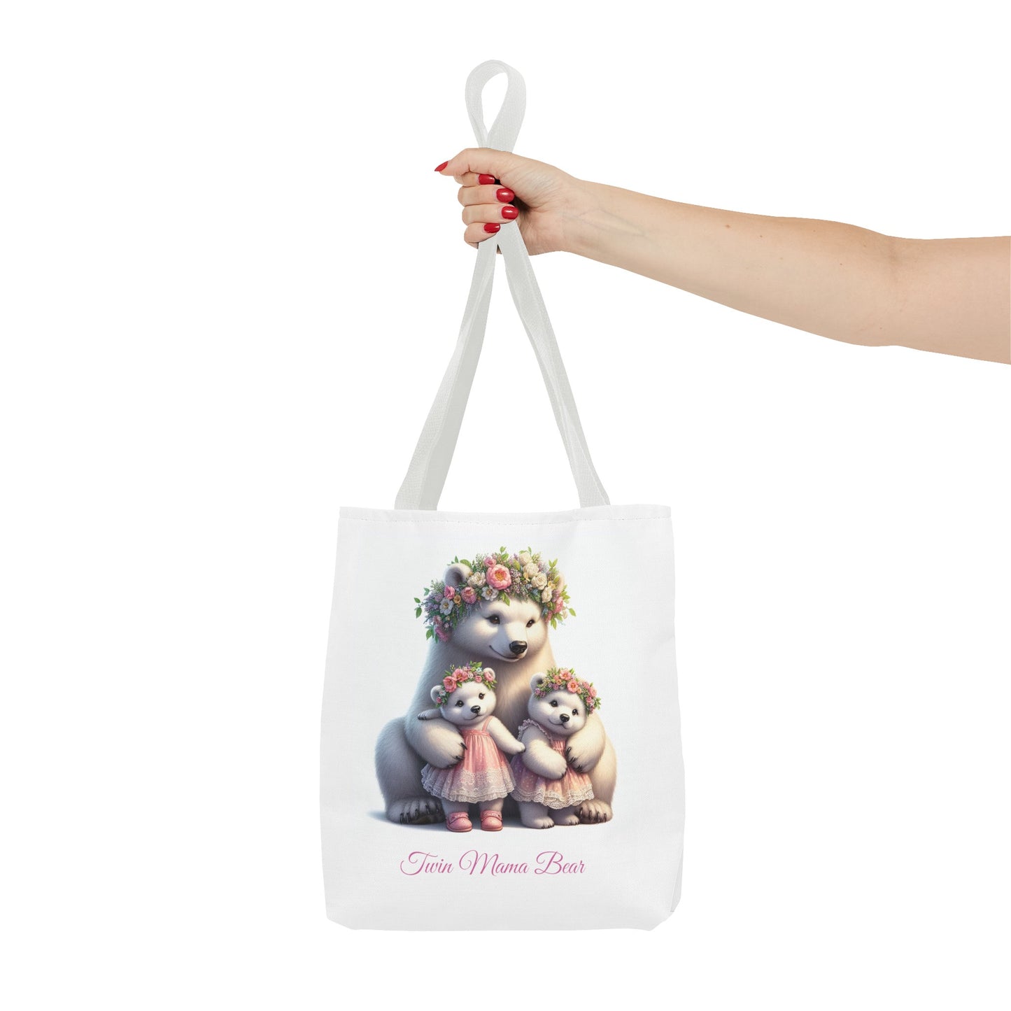 Springtime Twin Mama Bear and Baby Bear Cubs Tote Bag | Twin Mom Gift | Mother's Day Gift