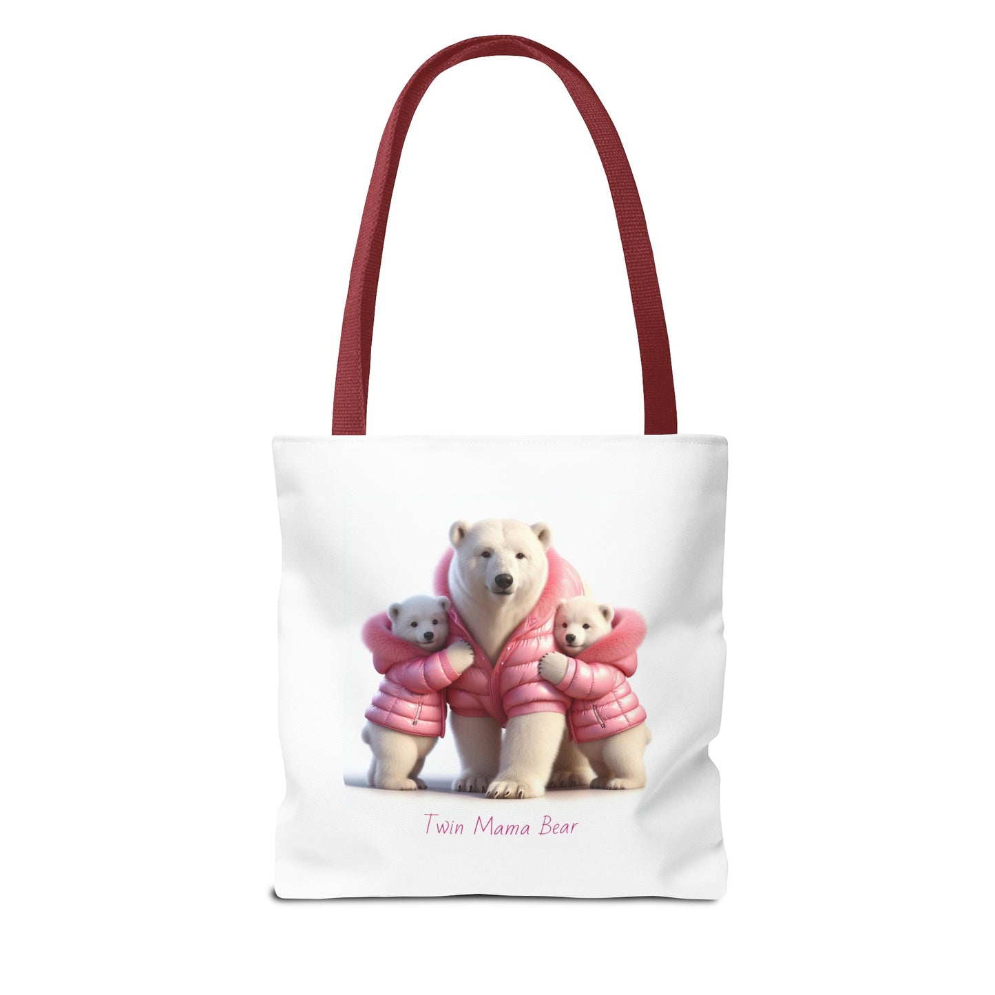 Twin Mama Polar Bear and Baby Polar Bears Tote Bag