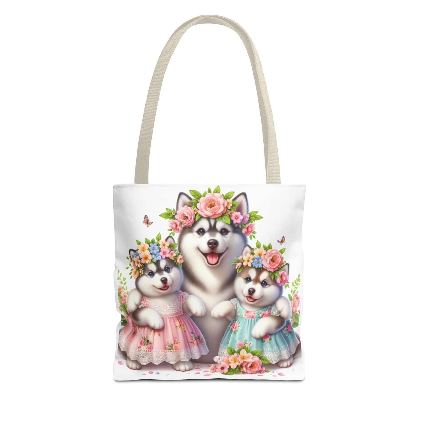 Twin Mama Husky and Baby Husky Puppies Tote Bag | Twin Mom Gift | Mother's Day Gift