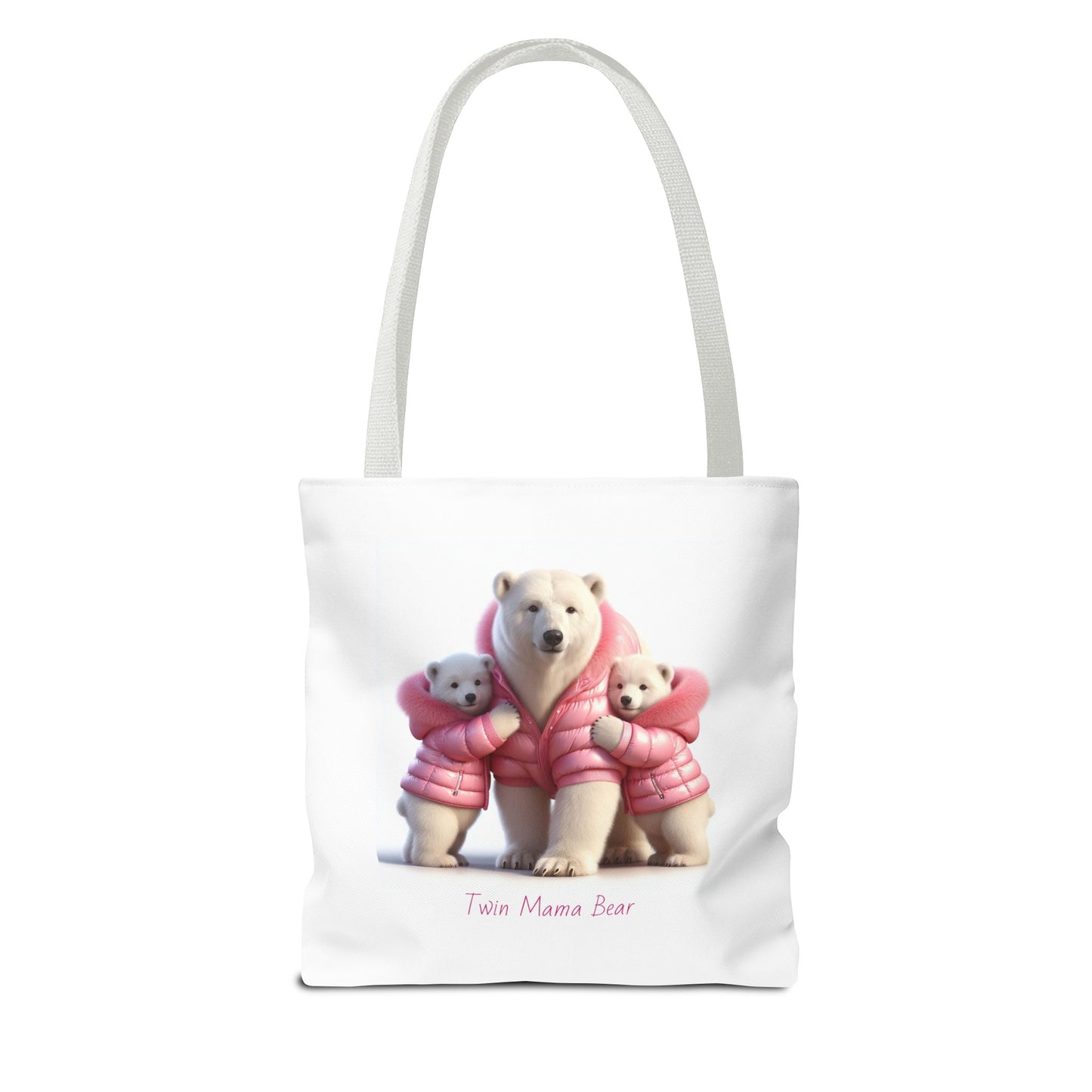 Twin Mama Polar Bear and Baby Polar Bears Tote Bag