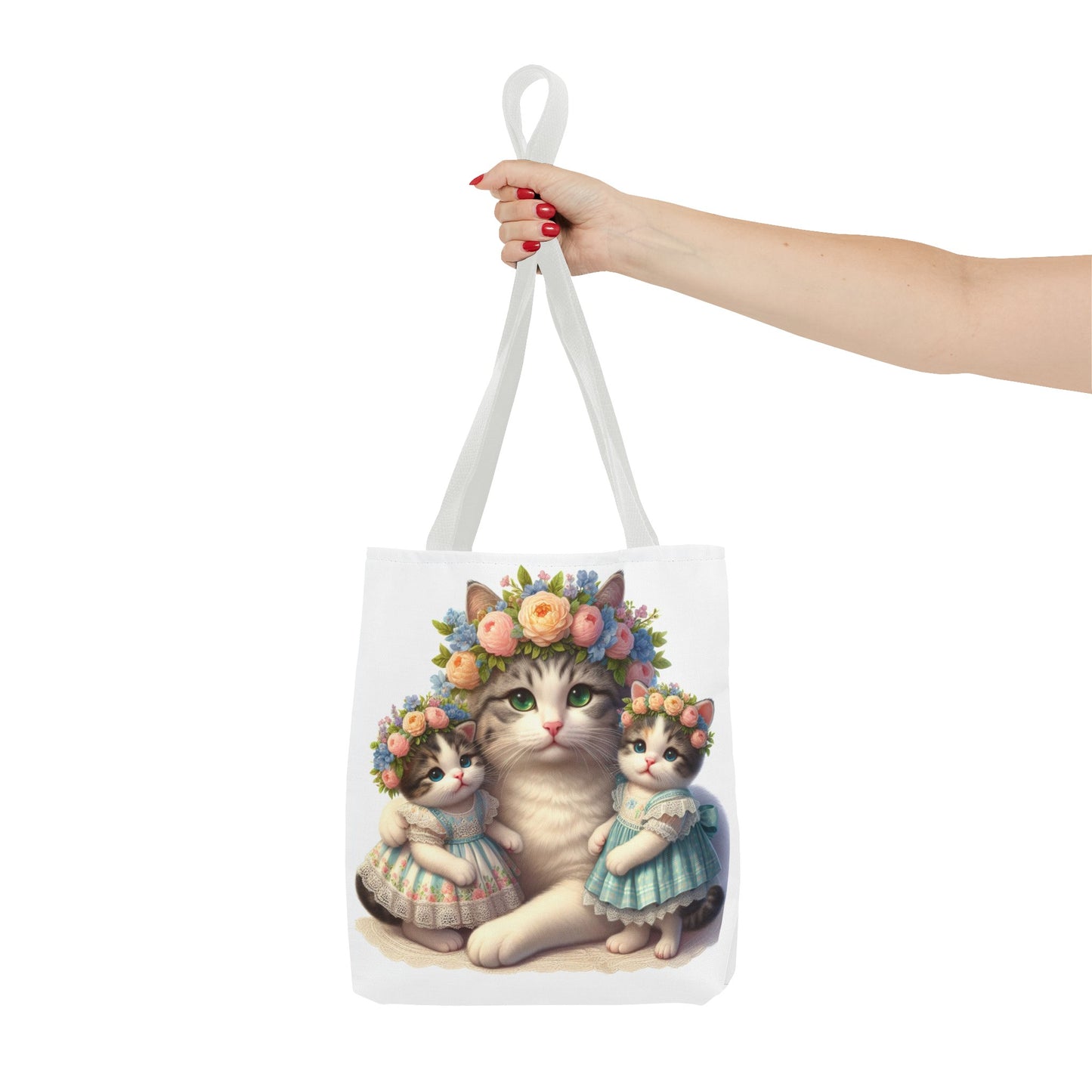 Twin Mama Kitty Cat and Baby Kittens Tote Bag | Twin Mom Gift | Mother's Day Gift