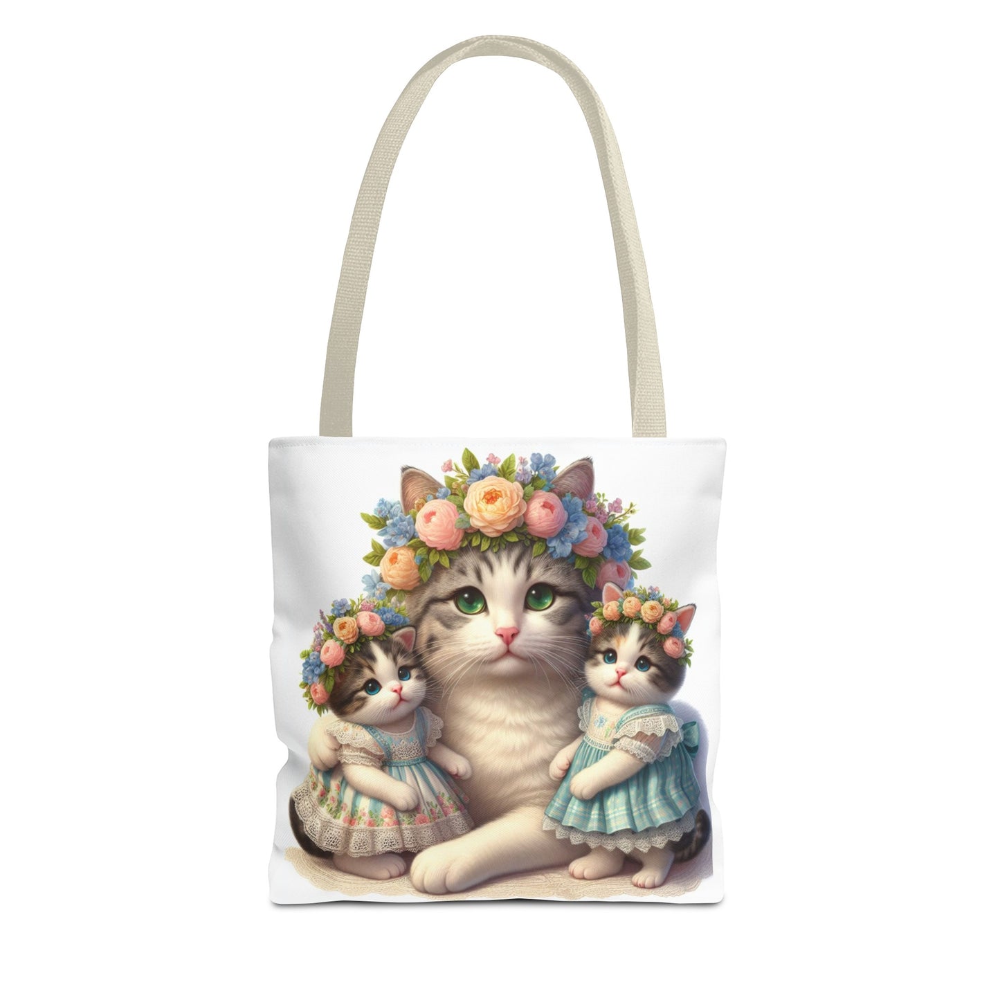 Twin Mama Kitty Cat and Baby Kittens Tote Bag | Twin Mom Gift | Mother's Day Gift