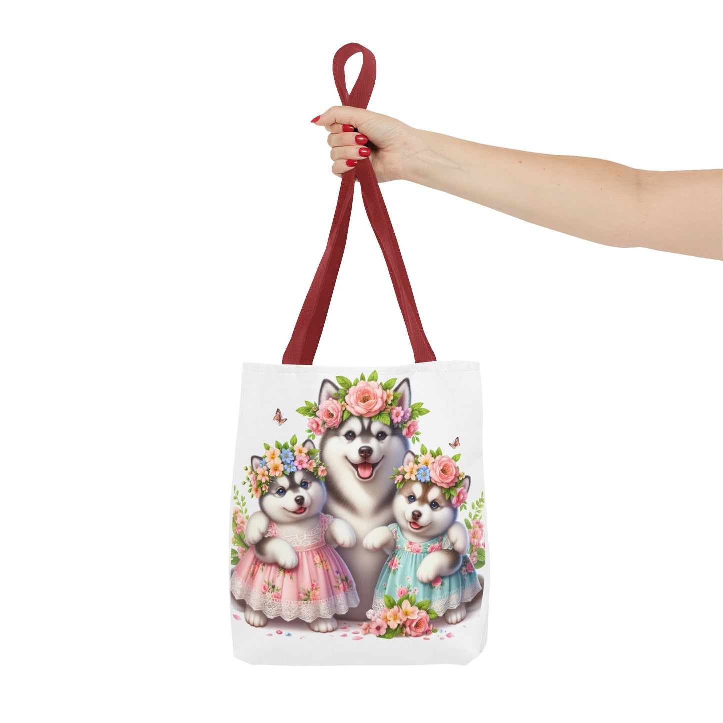 Twin Mama Husky and Baby Husky Puppies Tote Bag | Twin Mom Gift | Mother's Day Gift