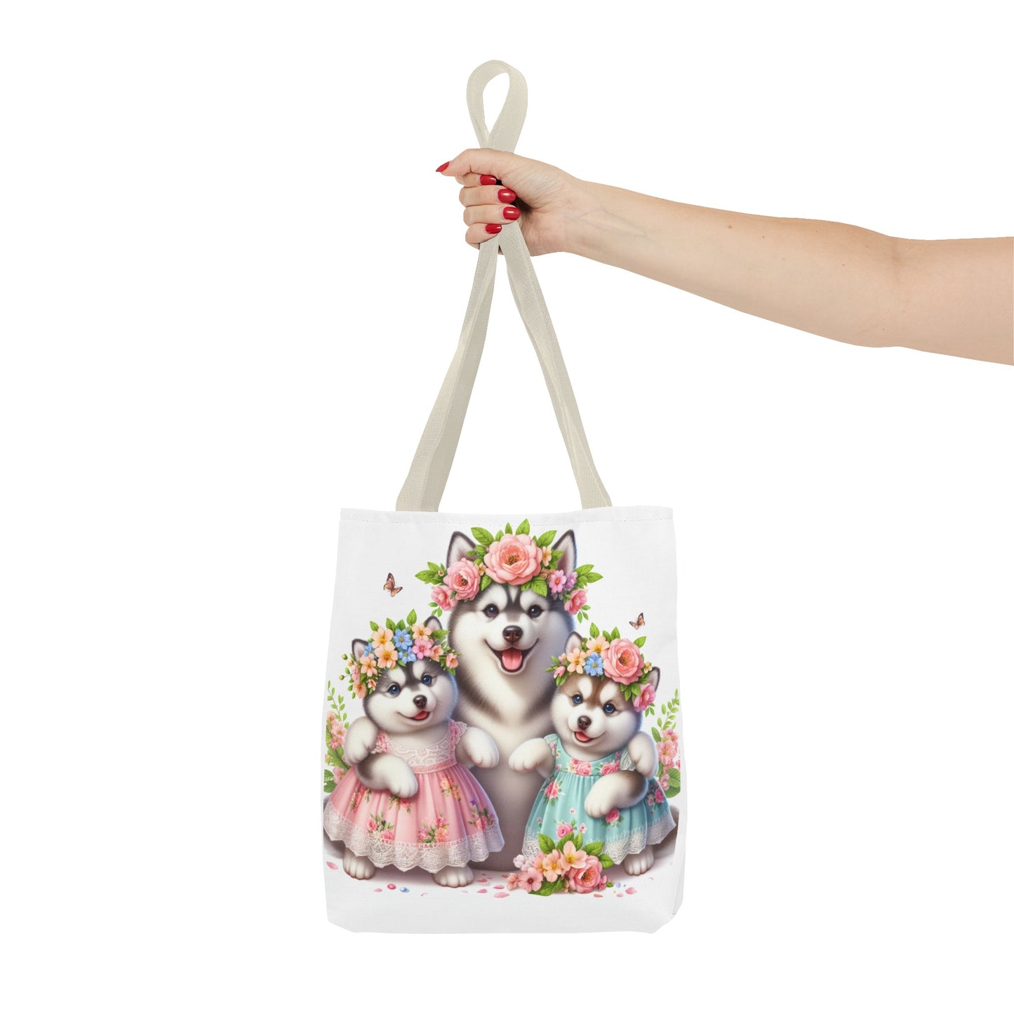 Twin Mama Husky and Baby Husky Puppies Tote Bag | Twin Mom Gift | Mother's Day Gift