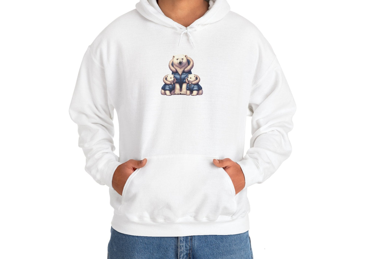 Twin Dad Boy Dad Polar Bear Cute Cartoon Hoodie Sweatshirt