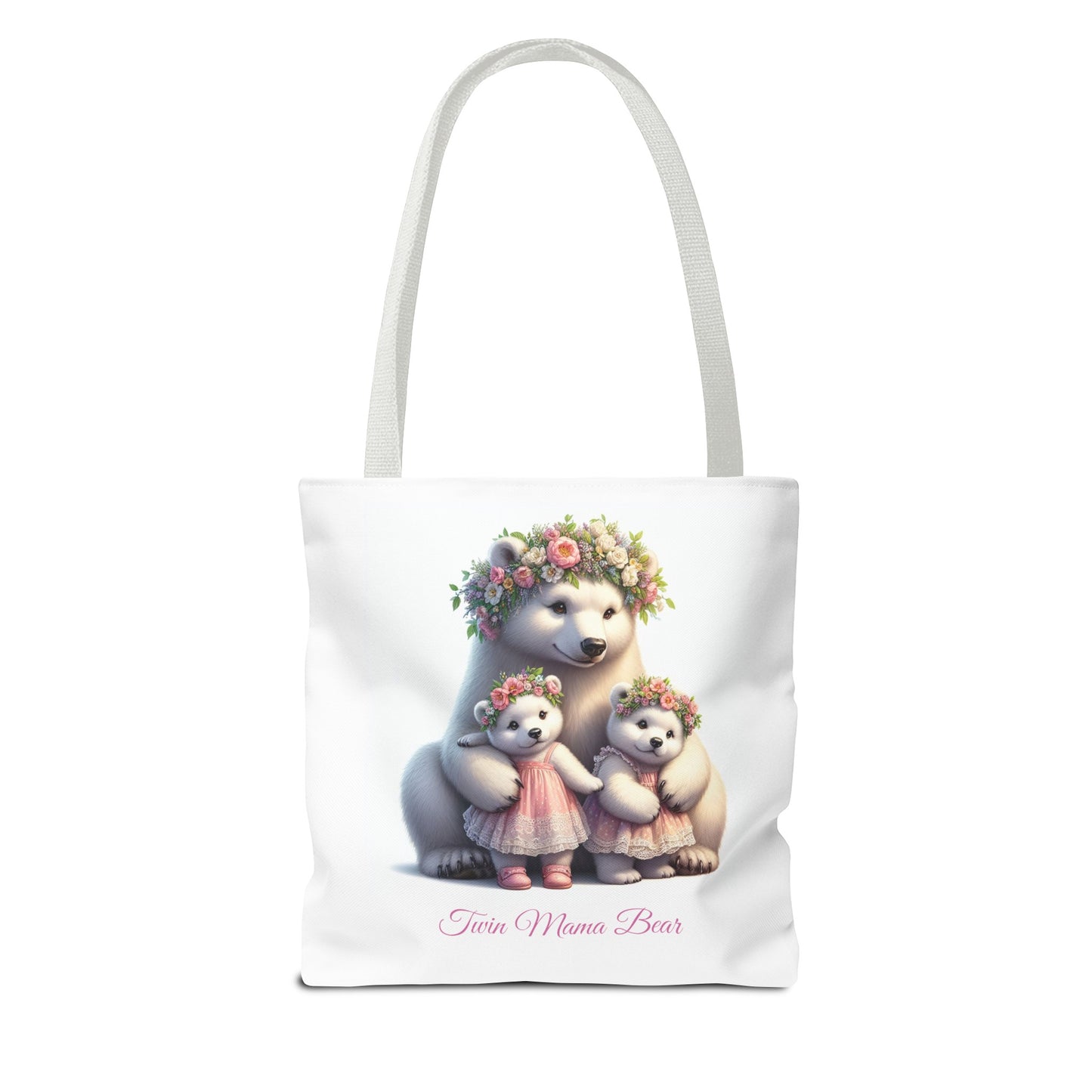 Springtime Twin Mama Bear and Baby Bear Cubs Tote Bag | Twin Mom Gift | Mother's Day Gift