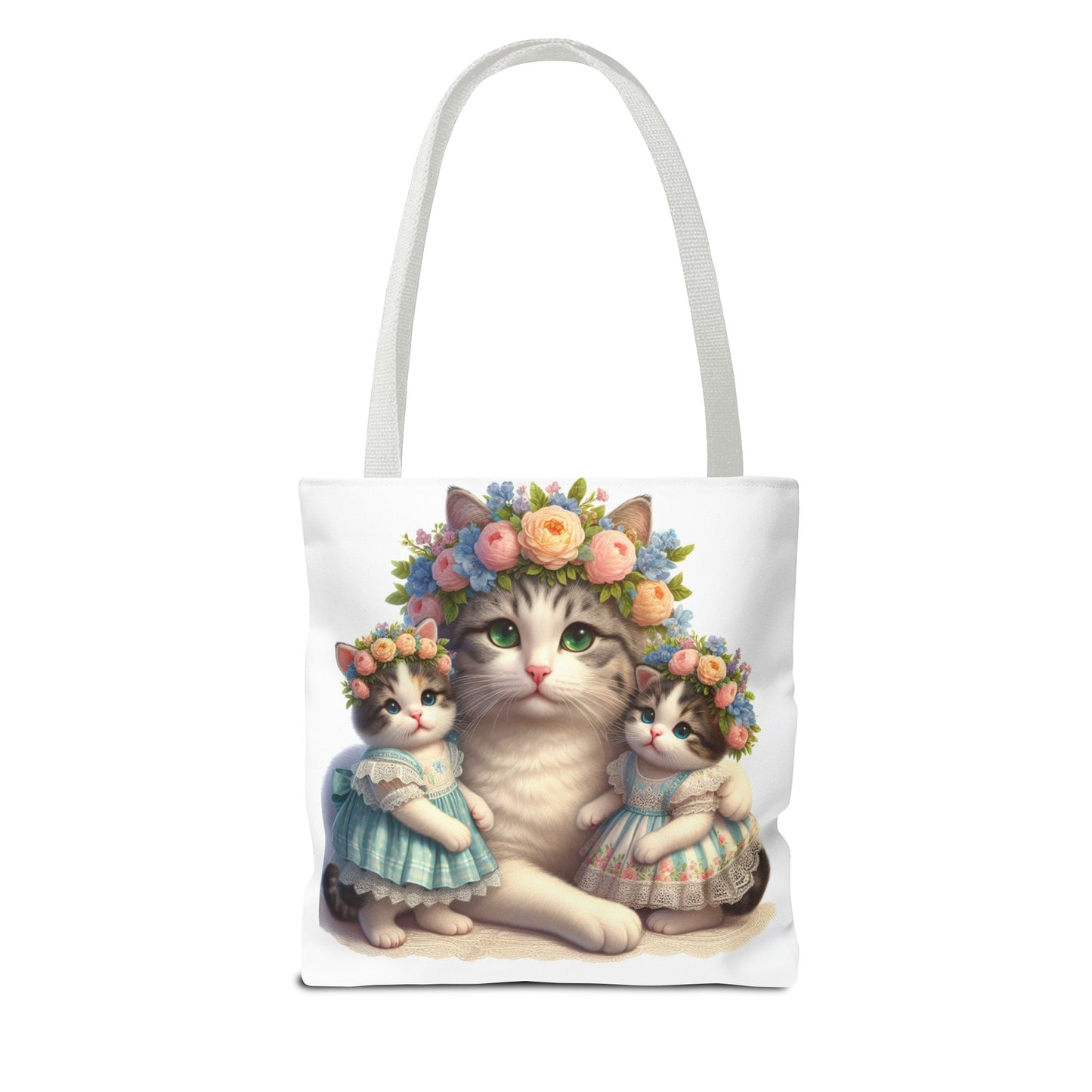 Twin Mama Kitty Cat and Baby Kittens Tote Bag | Twin Mom Gift | Mother's Day Gift