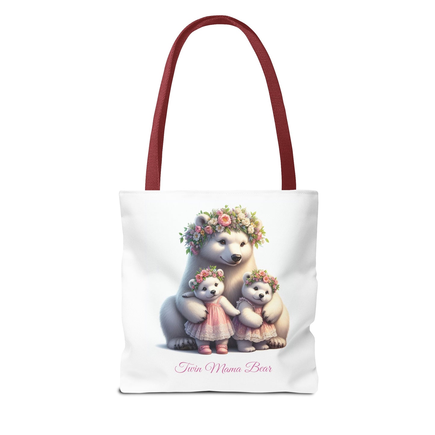 Springtime Twin Mama Bear and Baby Bear Cubs Tote Bag | Twin Mom Gift | Mother's Day Gift