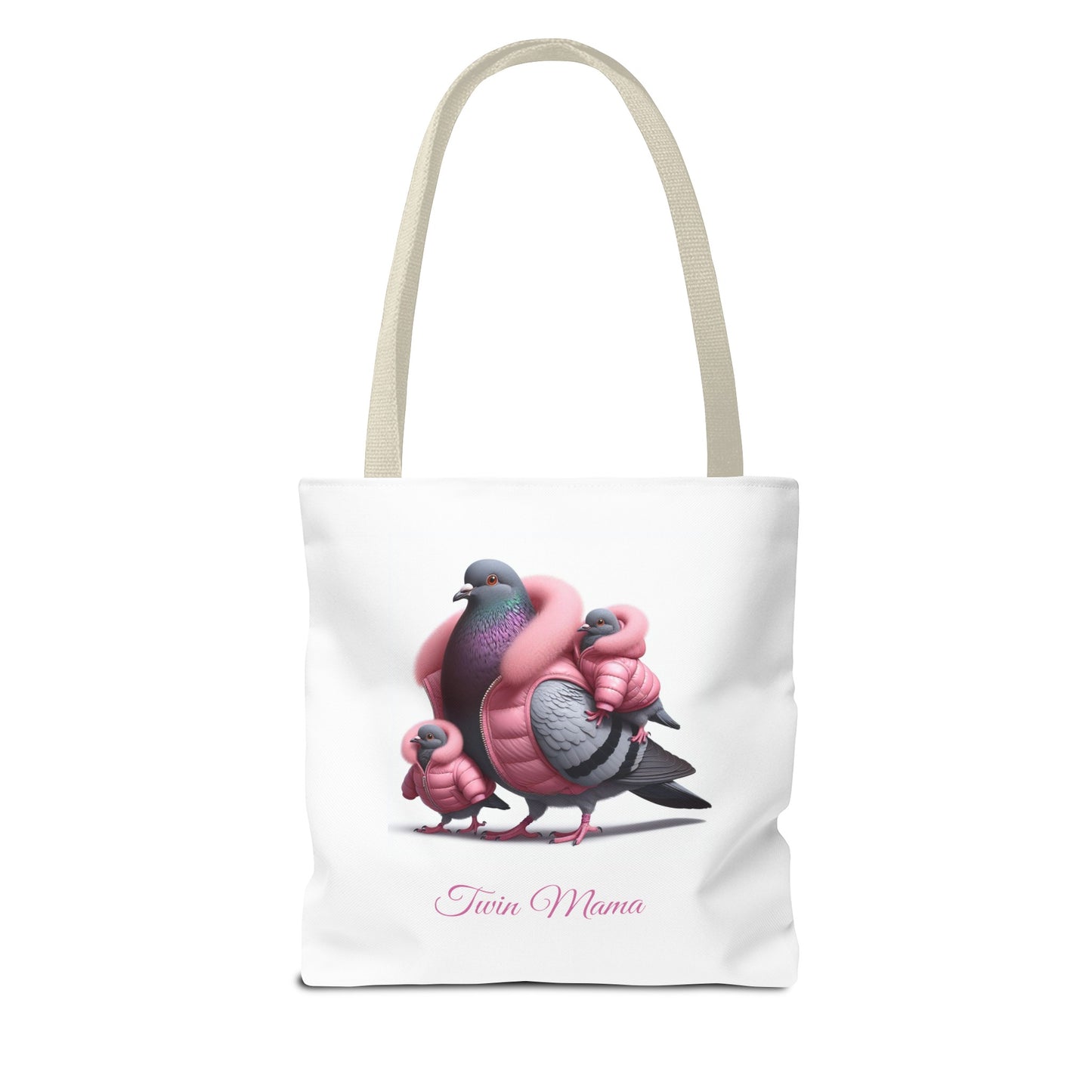 Twin Mama Pigeon and Baby Pigeons Tote Bag | Twin Mom Gift | Mother's Day Gift