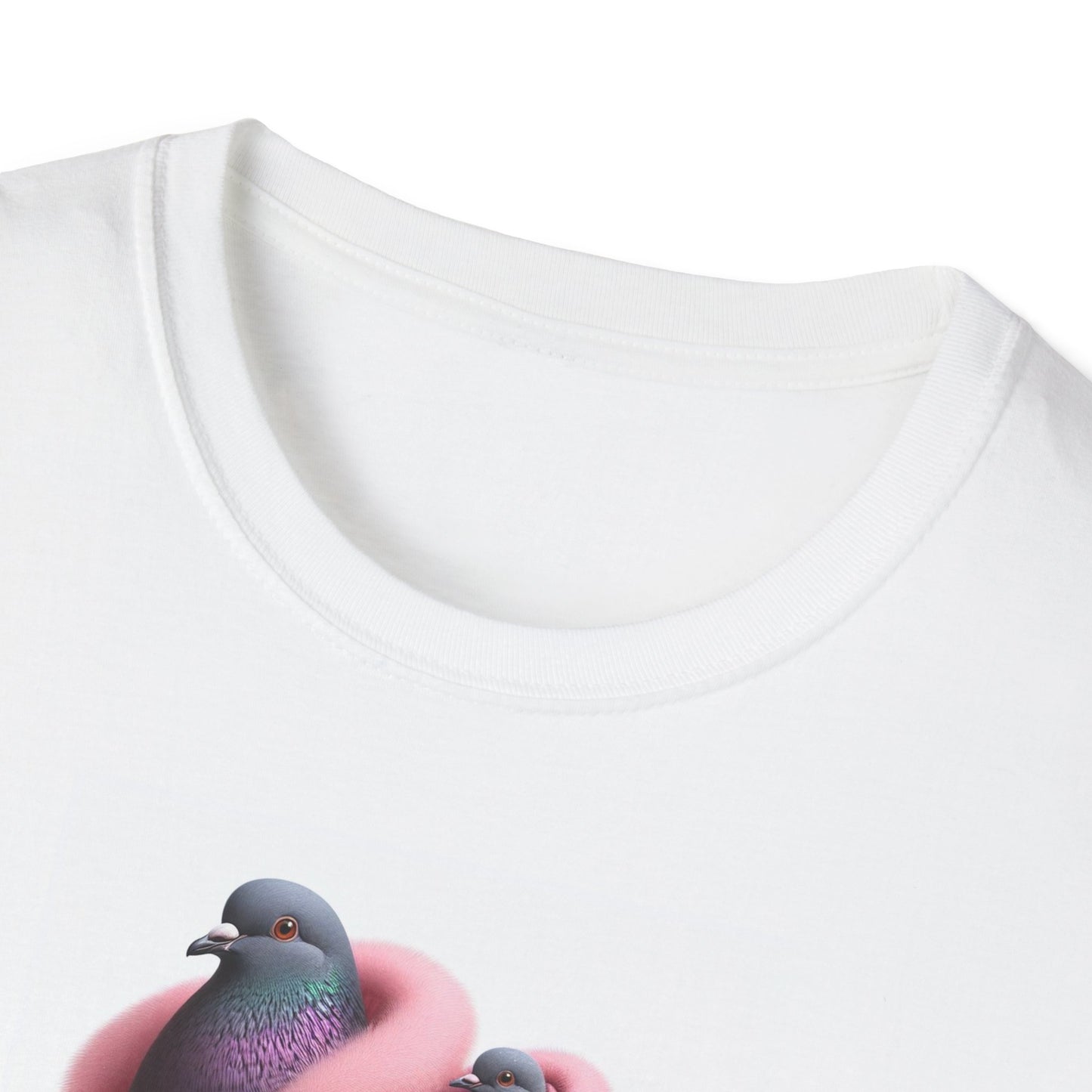 Twin Mama Pigeon & Twin Baby Pigeons Softstyle T-Shirt | Mother's Day Gift | Twin Mama Gift