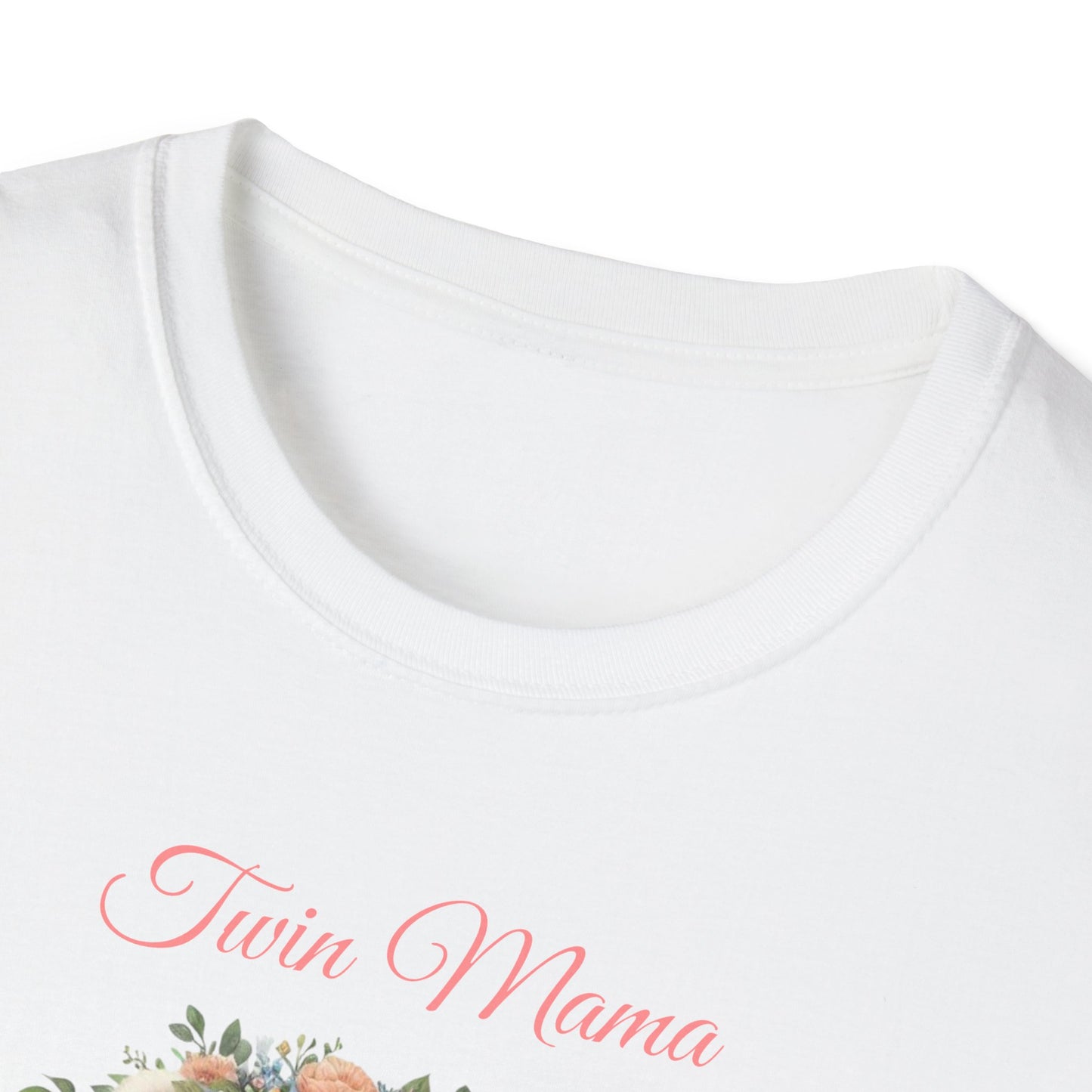 Springtime Twin Mama Polar Bear & Baby Bears Softstyle T-Shirt | Mother's Day Gift | Twin Mama Gift