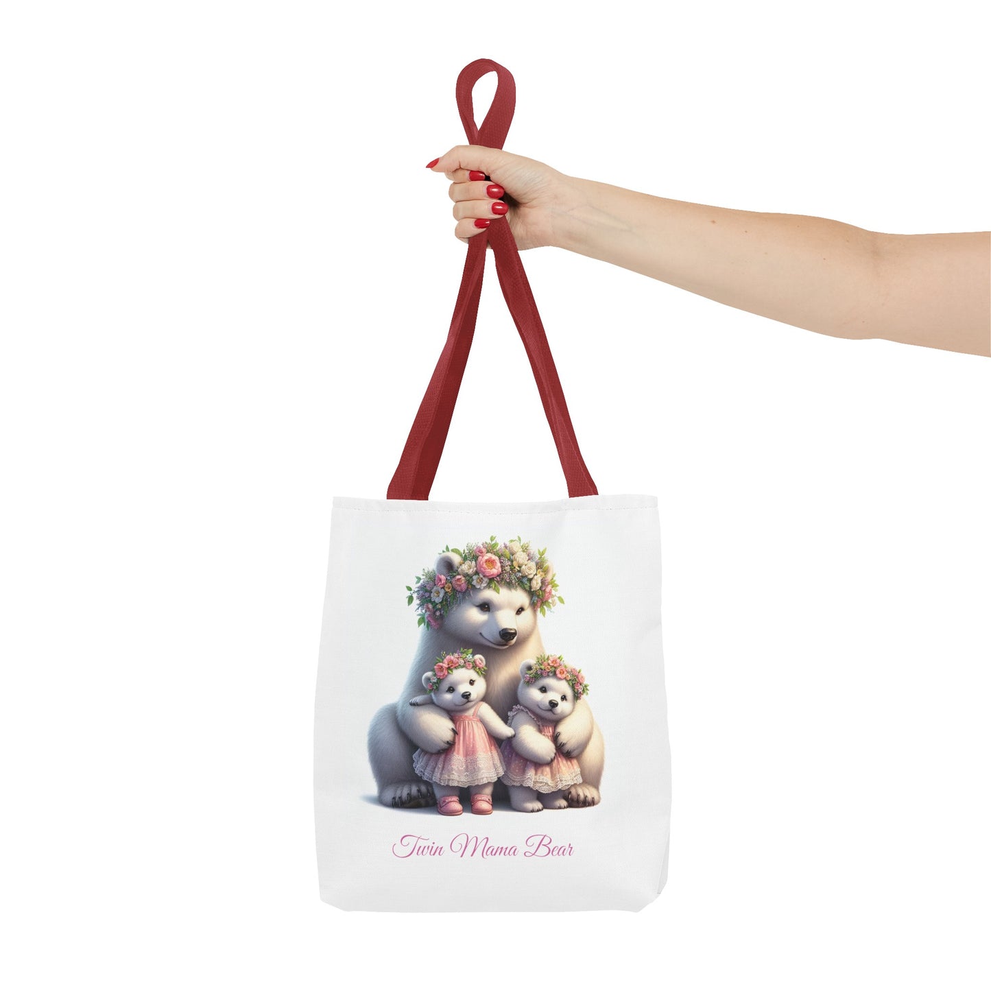 Springtime Twin Mama Bear and Baby Bear Cubs Tote Bag | Twin Mom Gift | Mother's Day Gift