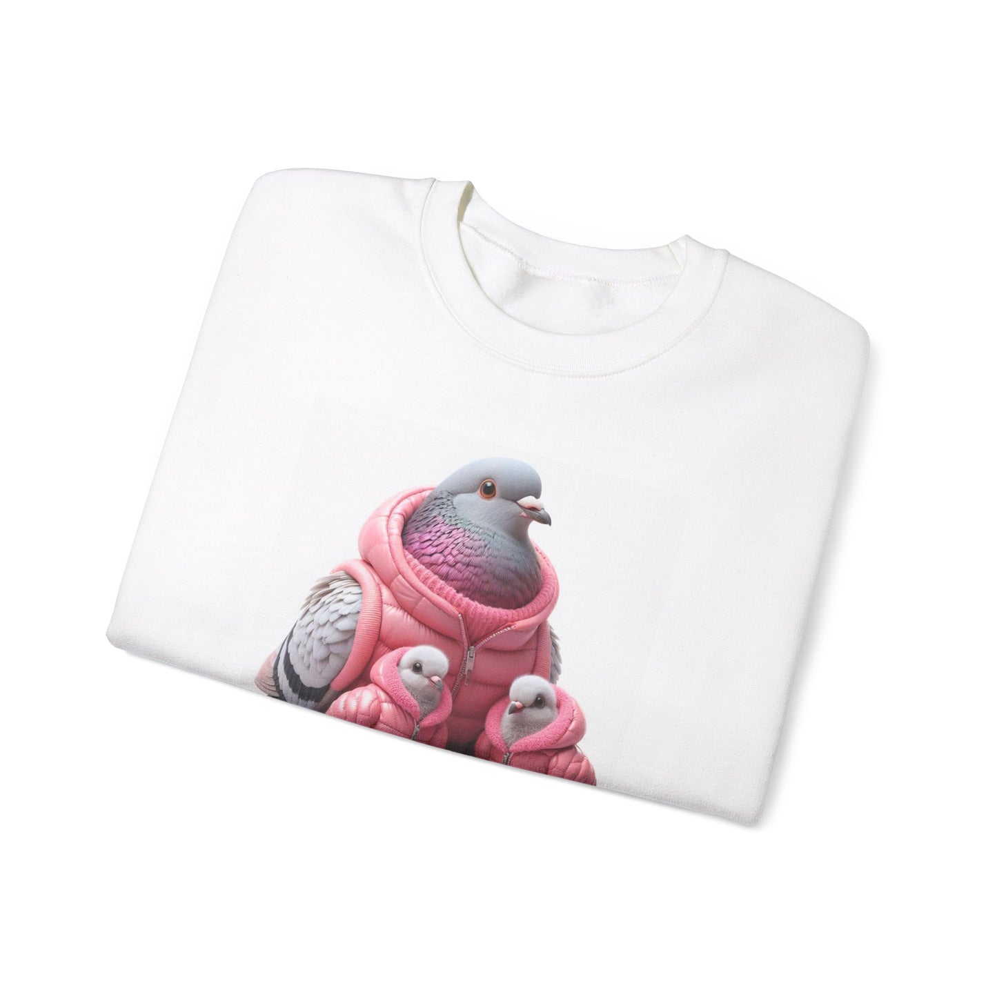 Twin Mama Pigeon & Cute Baby Pigeons Crewneck Sweatshirt